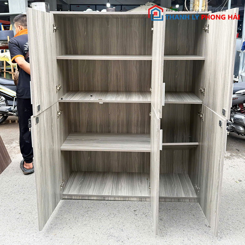 tu-ho-so-6-canh-go-mdf-1m2-cu-3 Tủ Hồ Sơ 6 Cánh Gỗ MDF 1m2 Cũ (Nhiều Màu)