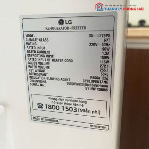 Tủ Lạnh LG GN-L275PS 2 Cánh Ngăn Đá Trên Cũ