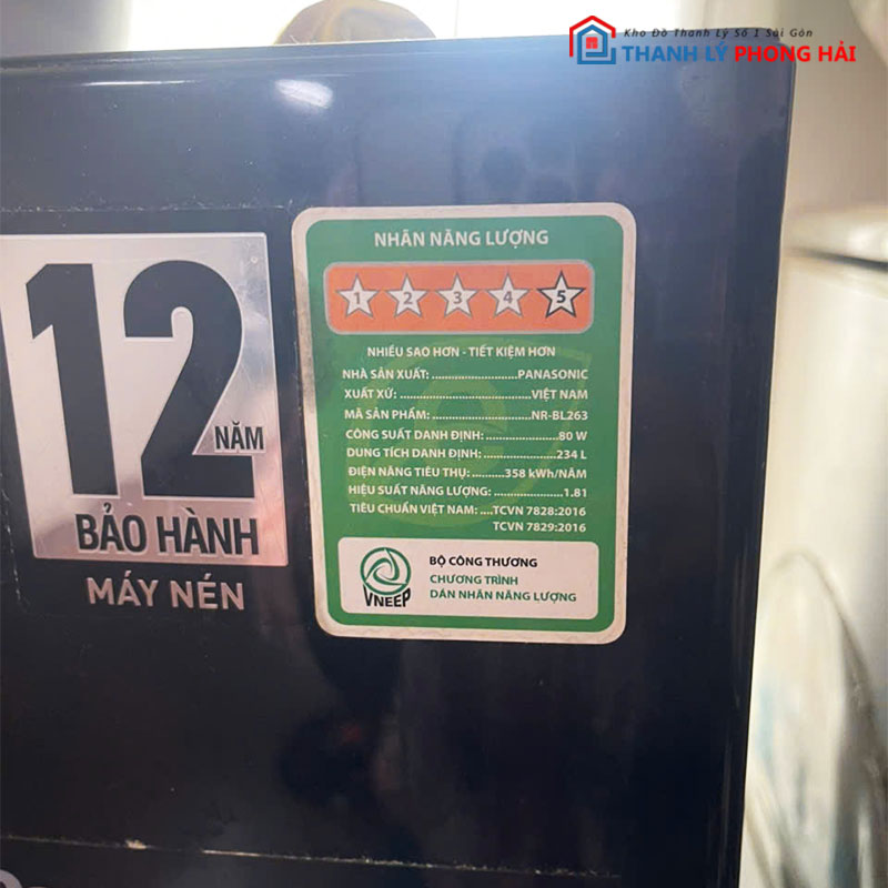 tu-lanh-panasonic-2-canh-234-lit-cu-3 Tủ Lạnh Panasonic 2 Cánh 234 Lít NR-BL263 Cũ