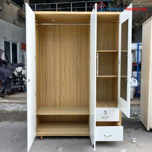 Tủ Quần Áo 1m4 Gỗ MDF Lõi Xanh Mới 99%