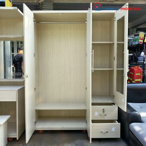 Tủ Quần Áo 1m4 Gỗ MDF Lõi Xanh Mới 99%
