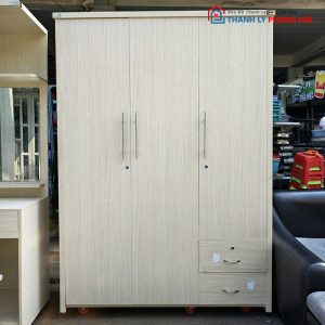 Tủ Quần Áo 1m4 Gỗ MDF Lõi Xanh Mới 99%