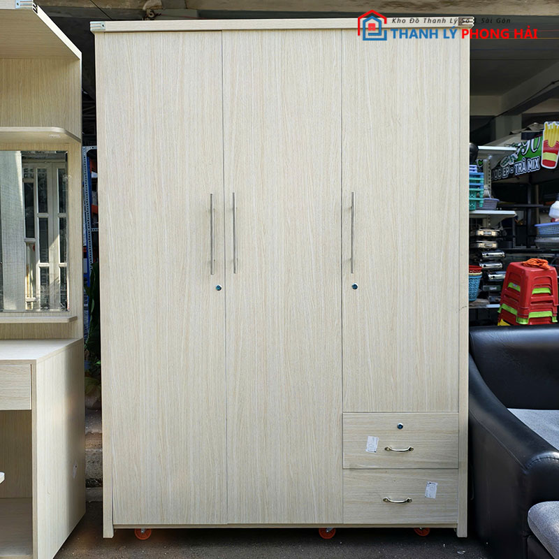 tu-quan-ao-1m4-go-mdf-loi-xanh-5 Tủ Quần Áo 1m4 Gỗ MDF Lõi Xanh Mới 99%