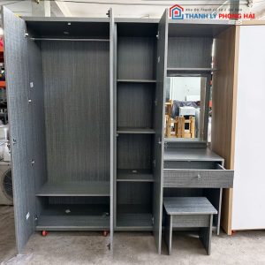 Tủ Quần Áo 1m8 3 Cánh Kèm Bàn Trang Điểm Mới 99% (Nhiều Mẫu)