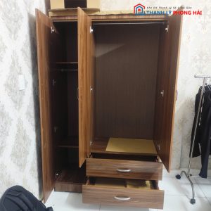 Tủ Quần Áo 3 Cánh Gỗ MDF Kèm 2 Hộc Kéo Cũ