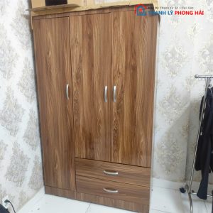 Tủ Quần Áo 3 Cánh Gỗ MDF Kèm 2 Hộc Kéo Cũ