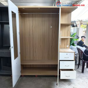 Tủ Quần Áo MDF 2 Cánh Kèm Kệ Mới 99% (Nhiều Size)
