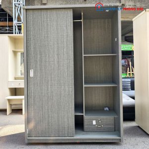 Tủ Quần Áo MDF Lõi Xanh Cửa Lùa 1m4 Mới 99%
