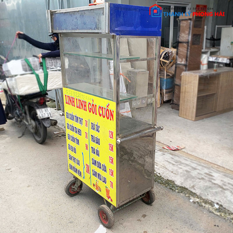 xe-ban-hang-80cm-take-away-bang-inox-cu-1 Xe Bán Hàng 80cm Take Away Bằng Inox Cũ