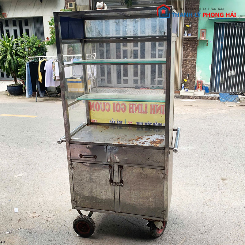 xe-ban-hang-80cm-take-away-bang-inox-cu-4 Xe Bán Hàng 80cm Take Away Bằng Inox Cũ