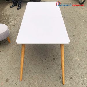 Bàn Ăn Gỗ Công Nghiệp Chân Gỗ Cũ
