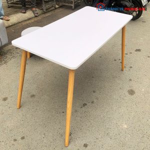 Bàn Ăn Gỗ Công Nghiệp Chân Gỗ Cũ
