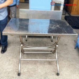 Bàn Ăn Inox Gấp Gọn Cũ (Nhiều KT)