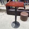 Bàn Bar Chân Sắt Mặt Gỗ Sơn Nâu Cũ
