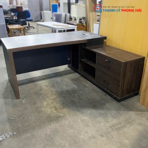 Bàn Giám Đốc Gỗ MDF 1m6 Kèm Tủ Phụ Góc L Cũ