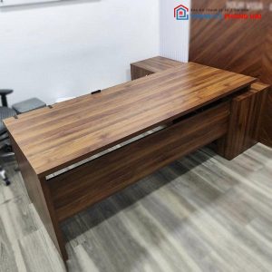 Bàn Giám Đốc Gỗ MDF Cũ Màu Gỗ Trầm