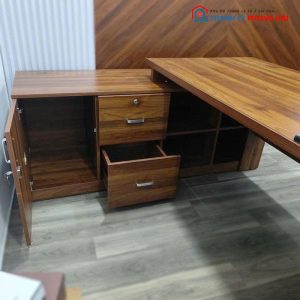 Bàn Giám Đốc Gỗ MDF Cũ Màu Gỗ Trầm