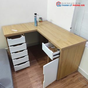 Bàn Giám Đốc Góc L Kèm Hộc Tủ Hồ Sơ Cũ