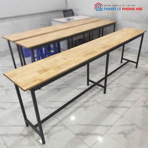Bàn Học Sinh Cũ Chân Sắt Mặt Gỗ (Nhiều Kích Thước)