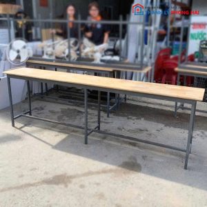 Bàn Học Sinh Cũ Chân Sắt Mặt Gỗ (Nhiều Kích Thước)