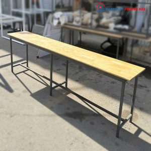 Bàn Học Sinh Cũ Chân Sắt Mặt Gỗ (Nhiều Kích Thước)