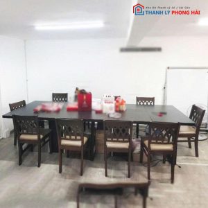Bàn Họp Chân Chữ U Mặt Gỗ Cũ