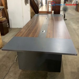 Bàn Họp Gỗ Công Nghiệp 3m6 Phối Xám Nâu Cũ