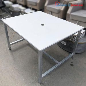 Bàn Làm Việc Chân Sắt Mặt Gỗ 1m Cũ (Nhiều Màu)