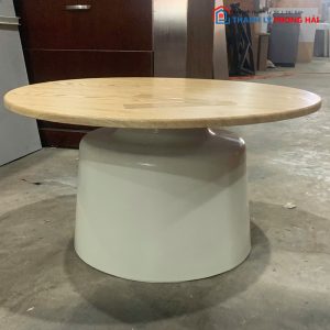 Bàn Sofa Bệt Mặt Gỗ Chân Tròn Cũ