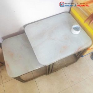 Bàn Sofa Đôi Cũ Mặt Kính Vân Mây