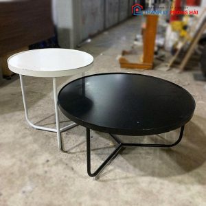 Bàn Sofa Đôi Khung Sắt Trắng Đen Cũ