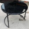 Bàn Sofa Mặt Kính Đen Chân Sắt Cũ