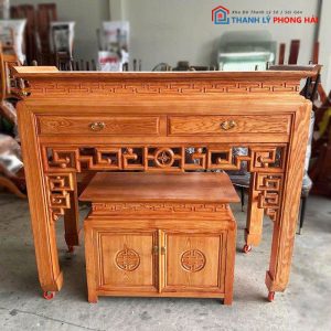 Bàn Thờ Gỗ Sồi 1m53 Kèm Tủ Hộc Mới 99%