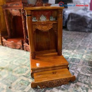 Bàn Thờ Ông Địa Gỗ Tràm Cột Trơn Có Đèn Mới 99% (Nhiều KT)