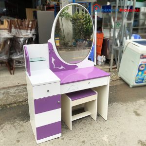 Bàn Trang Điểm Gương Oval Màu Tím Phối Trắng Cũ