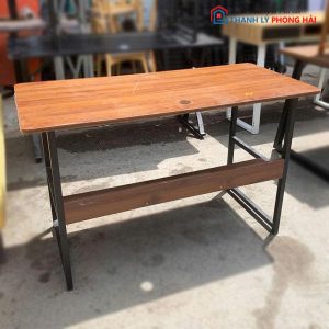 Bàn Văn Phòng Cũ Chân Sắt Có Kệ Dưới (Nhiều Size)