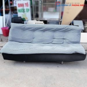 Băng Sofa Bed Bọc Vải Nhung Xám Cũ