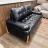 Băng Sofa Bọc Da Đen Đính Nút Cũ