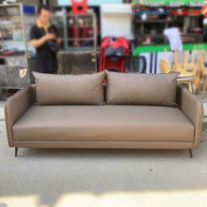 Băng Sofa Bọc Da Màu Nâu Kèm Gối Cũ