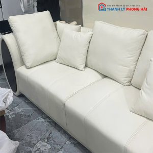 Băng Sofa Bọc Da Trắng Kèm Gối Tựa Cũ