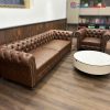 Băng Sofa Đính Nút Màu Nâu Kèm Ghế Đơn Cũ