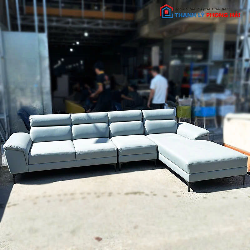 bang-sofa-goc-l-cu-boc-da-mau-xam-1 Băng Sofa Góc L Cũ Bọc Da Màu Xám (Nhiều Màu)