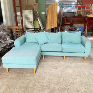Băng Sofa Góc L Cũ Bọc Vải Bố Kèm Gối Tựa Cũ