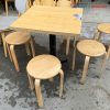 Bộ Bàn Ghế Cafe Mặt Vuông Kèm Đôn Tròn Cũ