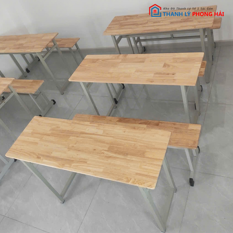 bo-ban-ghe-hoc-sinh-1m2-mat-go-1 Bộ Bàn Ghế Học Sinh 1m2 Mặt Gỗ Ghép Chân Sắt Cũ