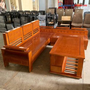 Bộ Salon Gỗ Góc L Kèm Bàn Cũ