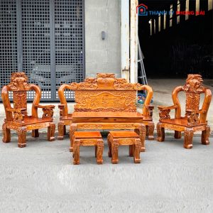Bộ Salon Gỗ Tự Nhiên Lưng Tấm Mới 99% (Nhiều Màu)