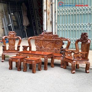 Bộ Salon Gỗ Tự Nhiên Lưng Tấm Mới 99% (Nhiều Màu)