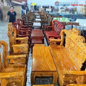 Bộ Salon Gỗ Tự Nhiên Lưng Tấm Mới 99% (Nhiều Màu)