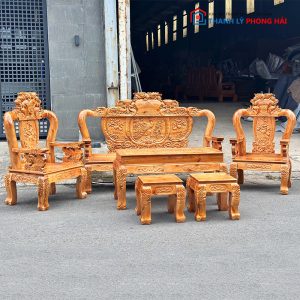 Bộ Salon Gỗ Tự Nhiên Lưng Tấm Mới 99% (Nhiều Màu)